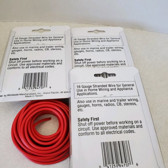 Copper Coated Wire - 16 Gauge - 4 Packages with 25 Feet Each - Red Coated - Picture 2 of 2